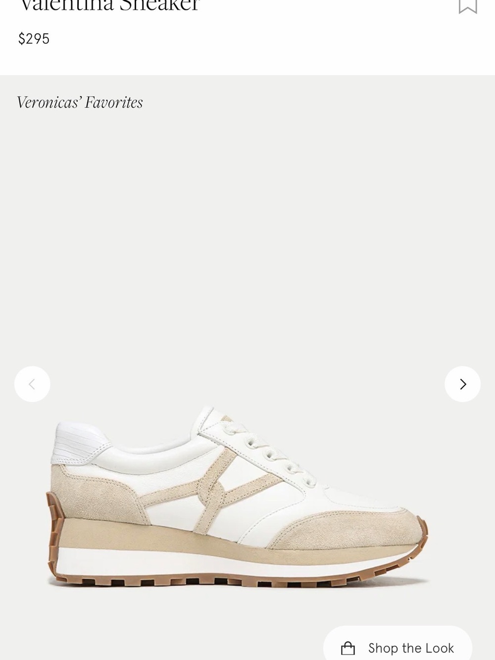 Veronica Beard White and Beige Valentina Sneaker
